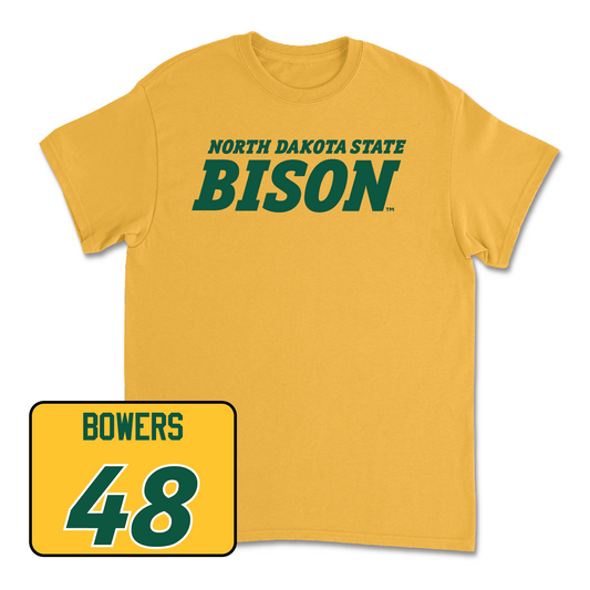 Gold Football Bison Tee - Caleb Bowers