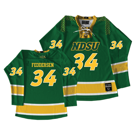 Exclusive: NDSU Men's Basketball Green Hockey Jersey - Noah Feddersen | #34