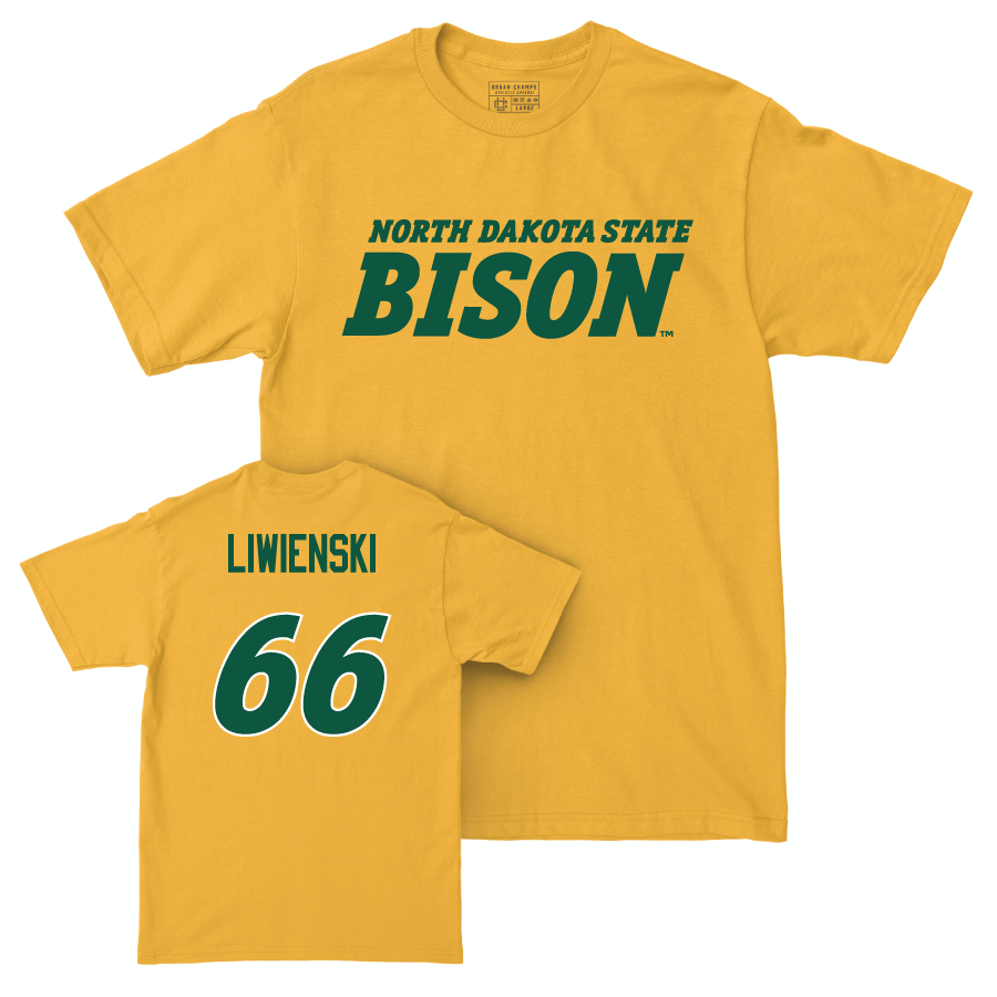 Gold Football Bison Tee   - Jack Liwienski