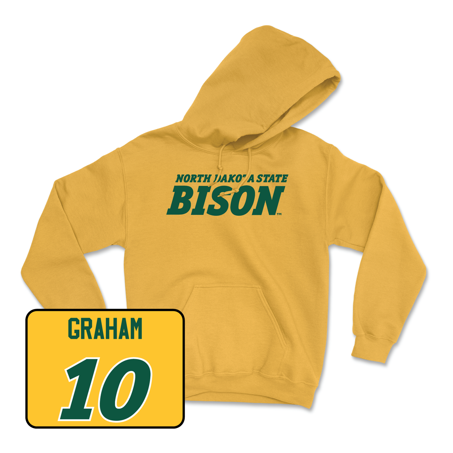 Gold Women's Basketball Bison Hoodie Small / Abby Graham | #10
