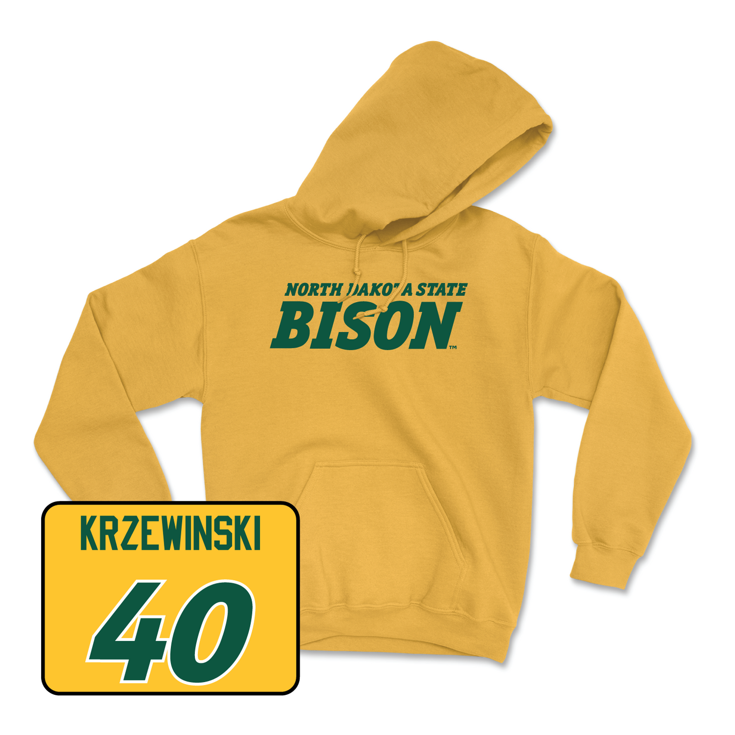 Gold Women's Basketball Bison Hoodie Youth Large / Abby Krzewinski | #40