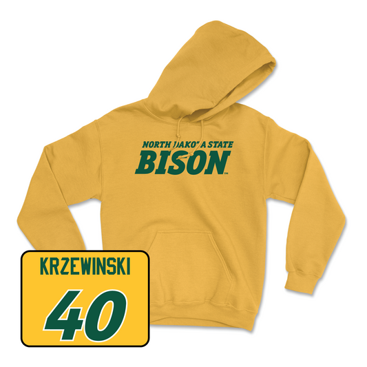 Gold Women's Basketball Bison Hoodie Youth Small / Abby Krzewinski | #40