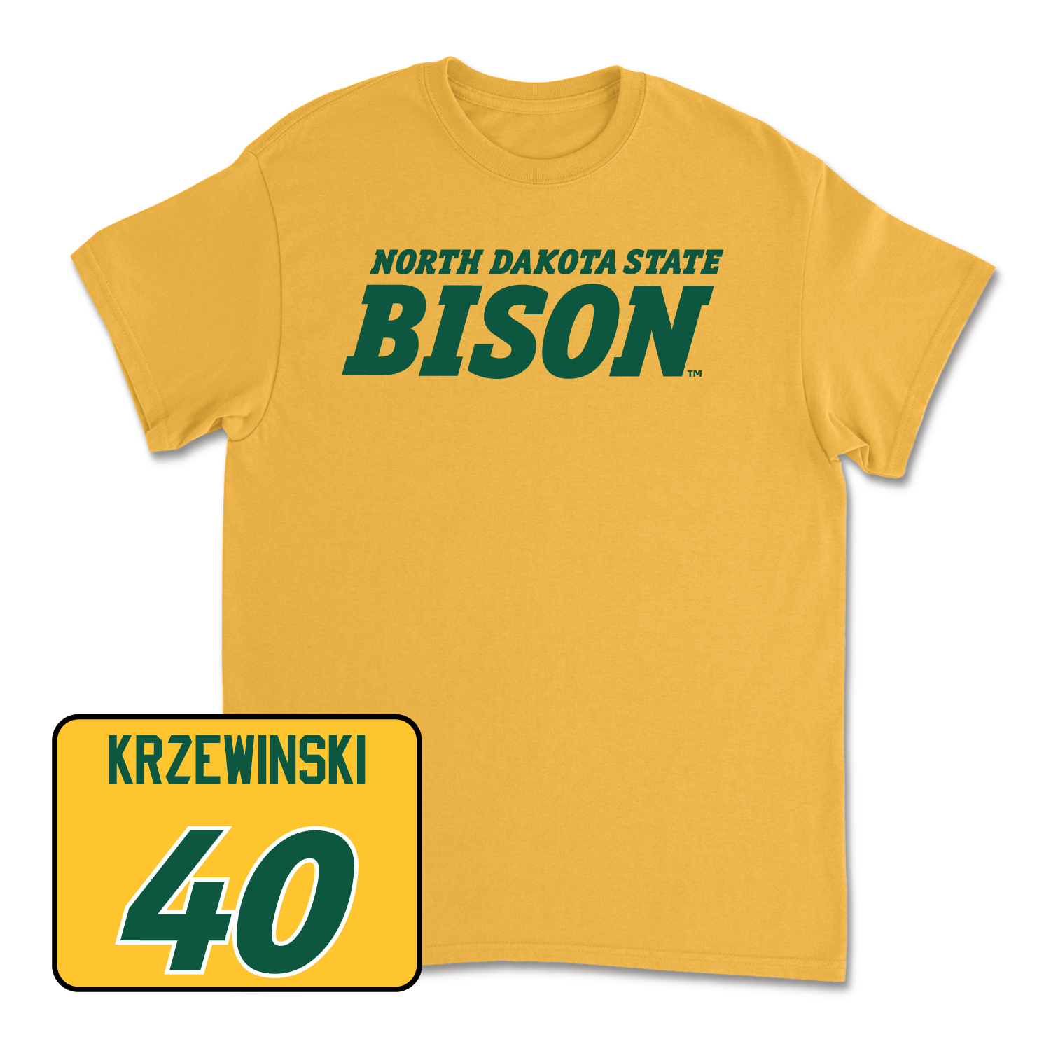 Gold Women's Basketball Bison Tee Youth Large / Abby Krzewinski | #40