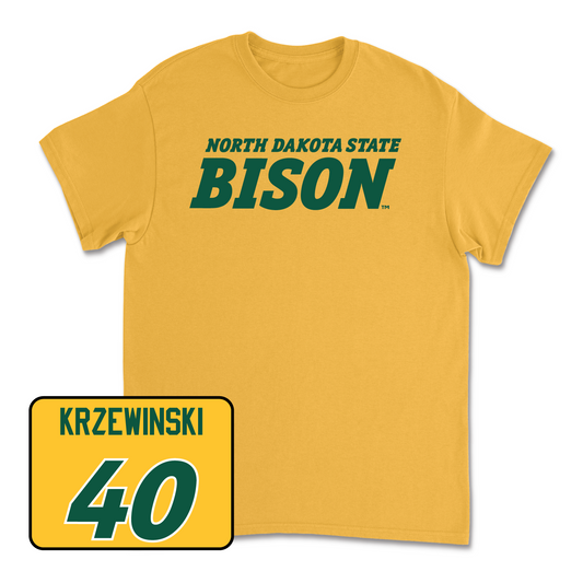 Gold Women's Basketball Bison Tee Youth Small / Abby Krzewinski | #40
