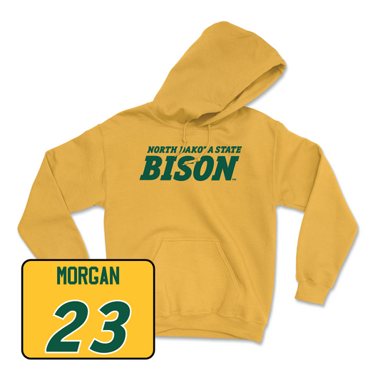 Gold Men's Basketball Bison Hoodie Youth Small / Andrew Morgan | #23