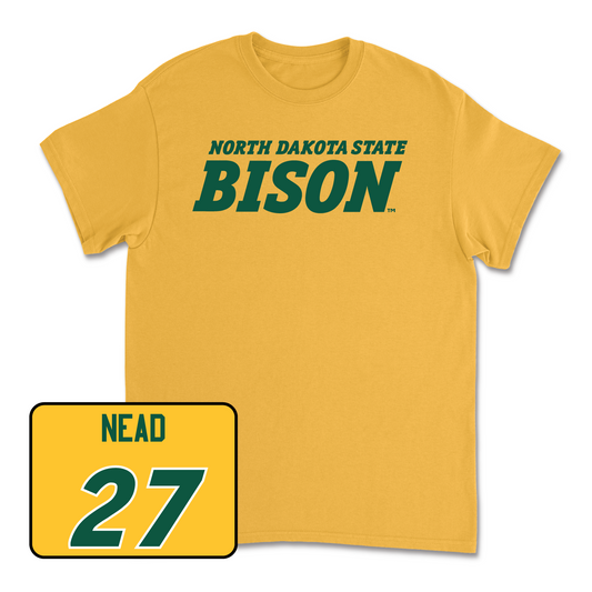 Gold Women's Soccer Bison Tee Youth Small / Alicia Nead | #27