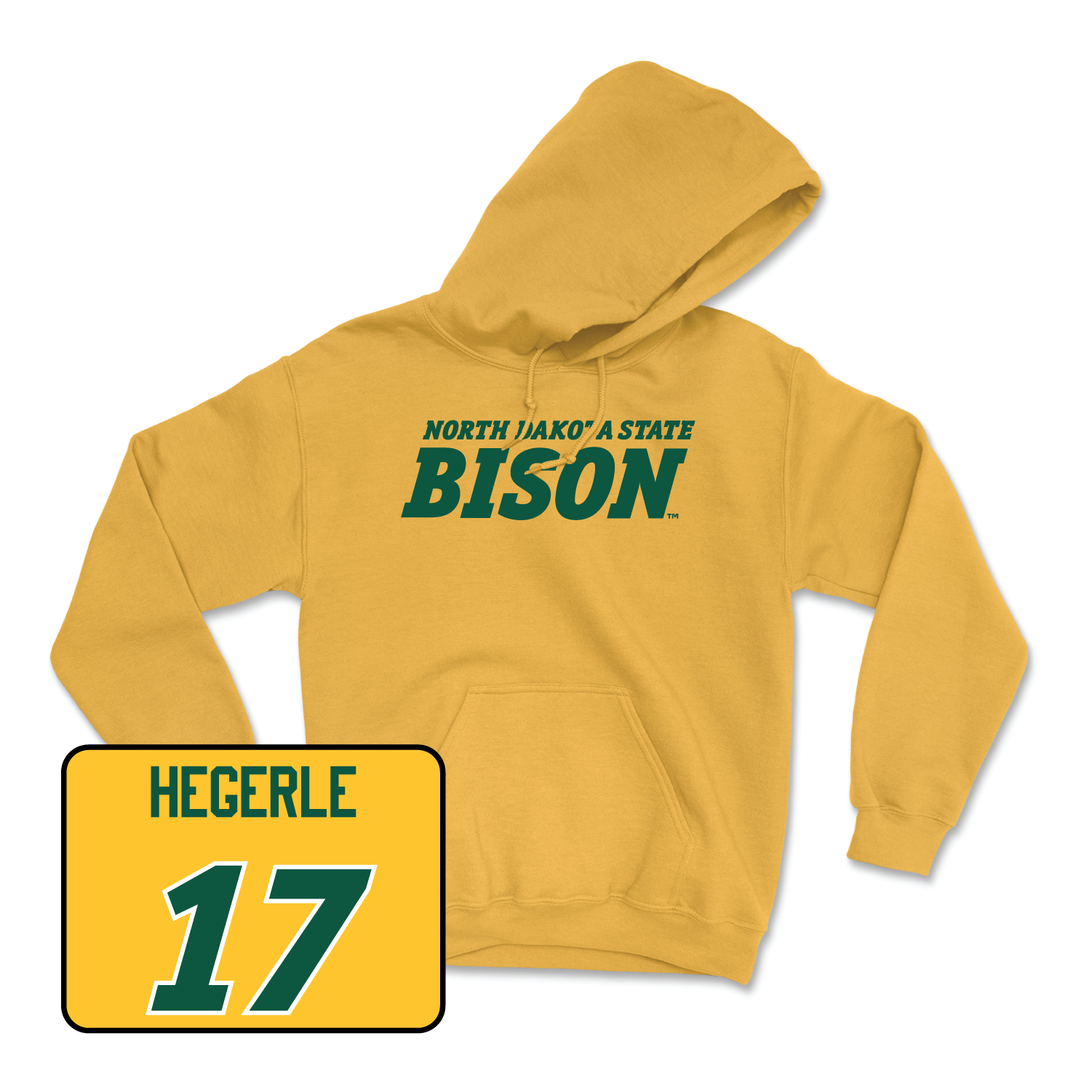 Gold Football Bison Hoodie Large / Carson Hegerle | #17