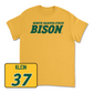Gold Football Bison Tee Youth Large / Drew Klein | #37