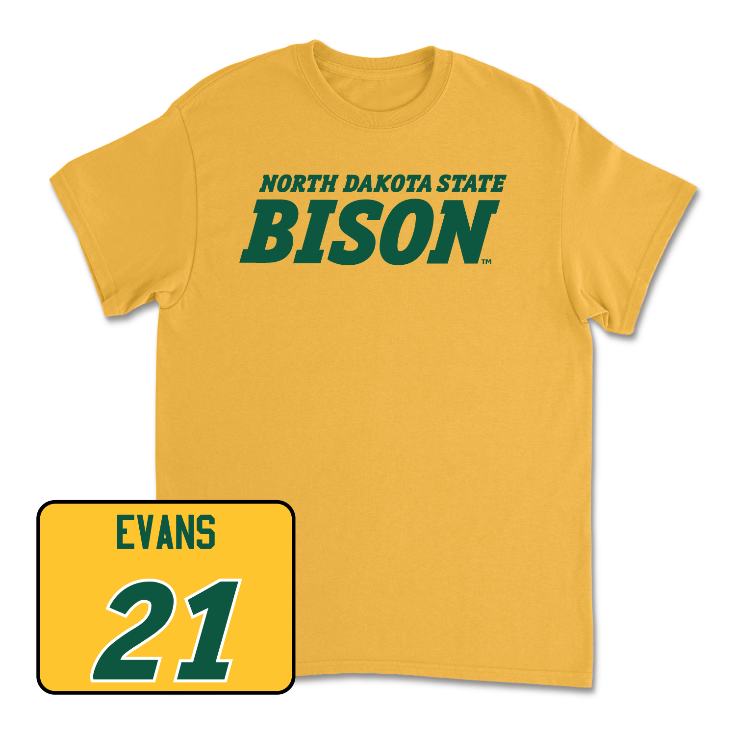 Gold Women's Basketball Bison Tee Small / Elle Evans | #21