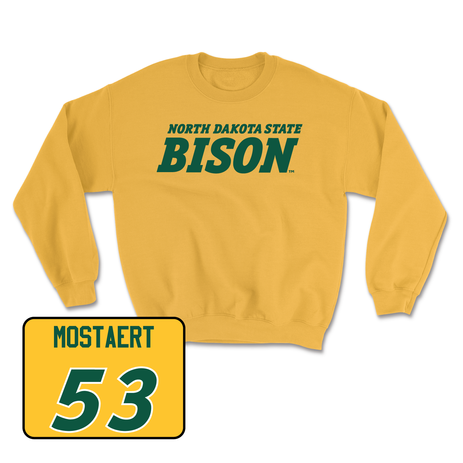 Gold Football Bison Crew Youth Small / Eli Mostaert | #53