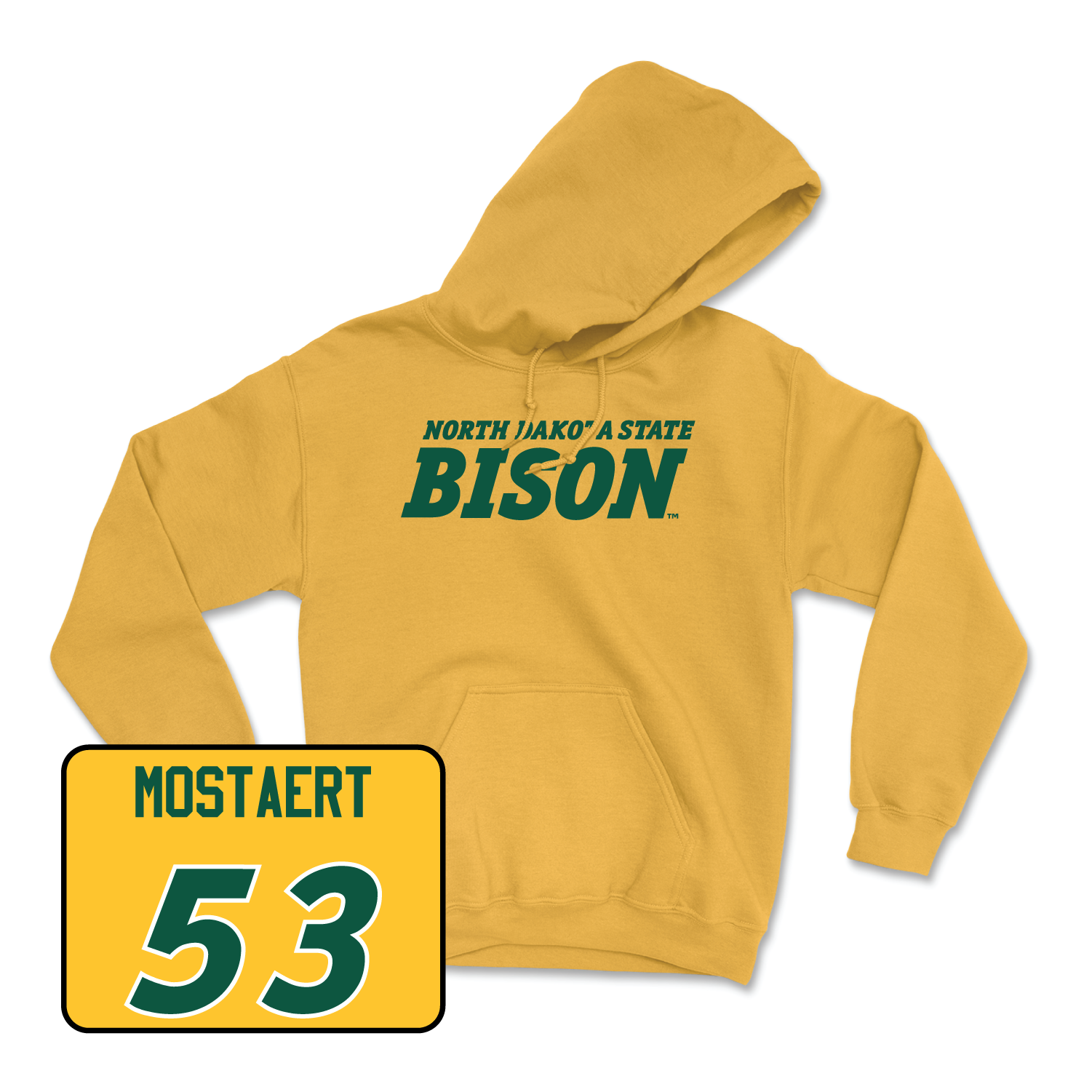 Gold Football Bison Hoodie Youth Small / Eli Mostaert | #53