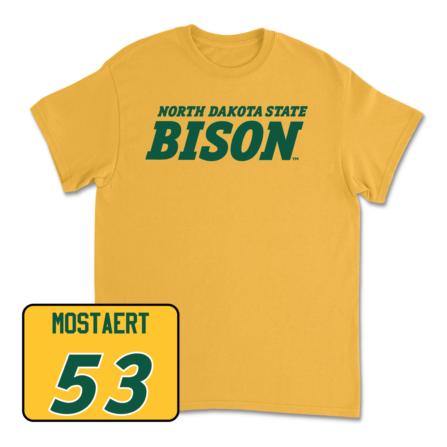 Gold Football Bison Tee Youth Small / Eli Mostaert | #53