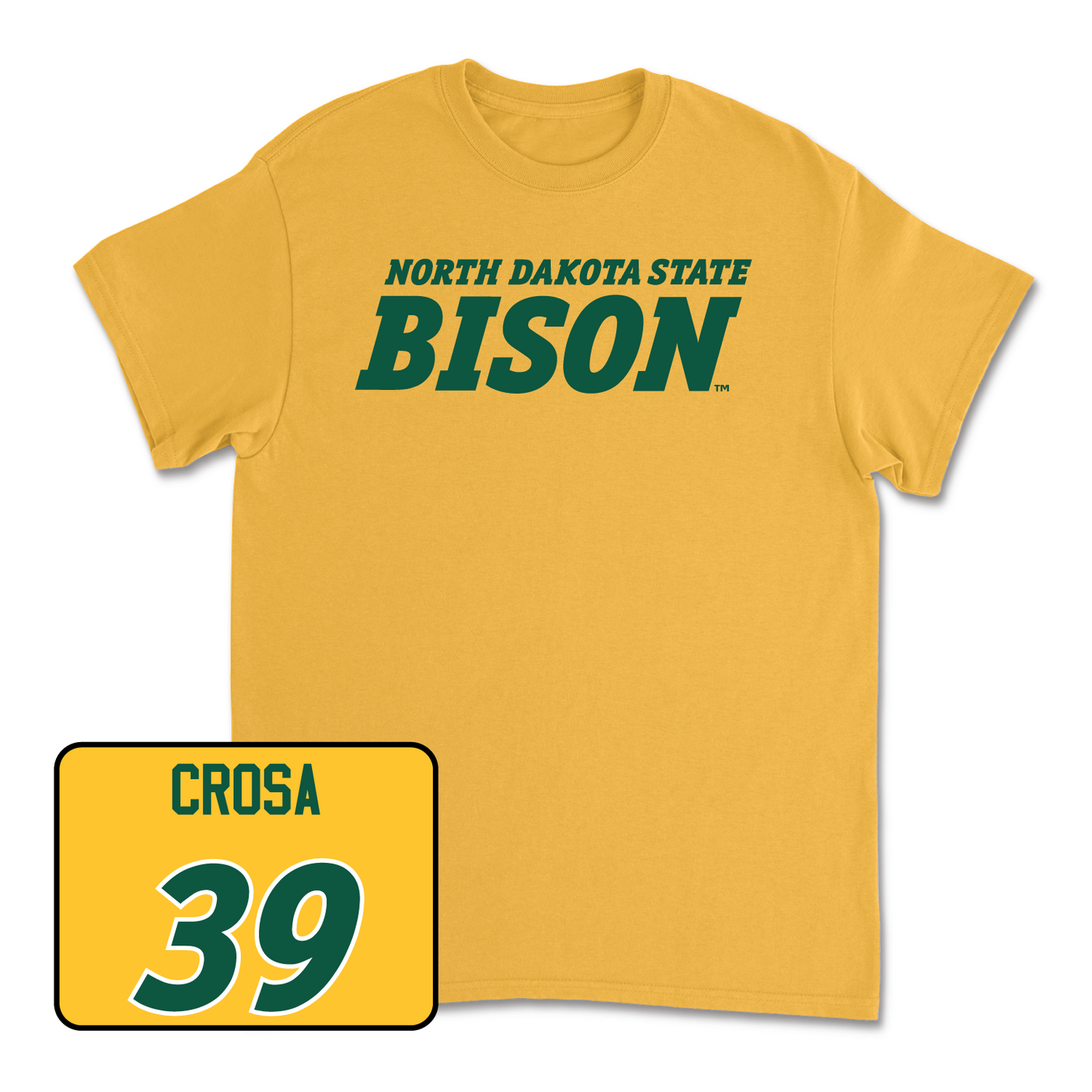 Gold Football Bison Tee Small / Griffin Crosa | #39