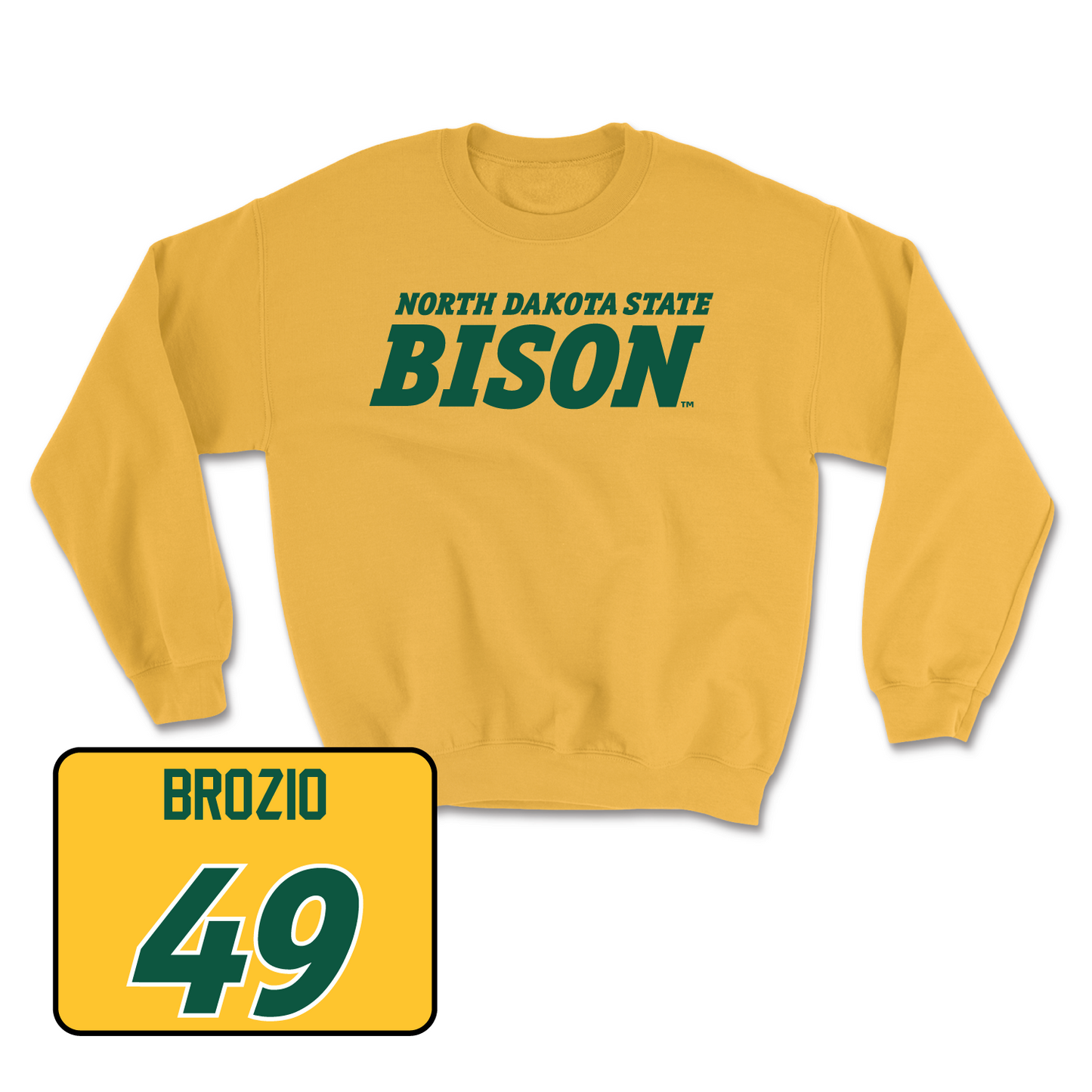 Gold Football Bison Crew Large / Hunter Brozio | #49