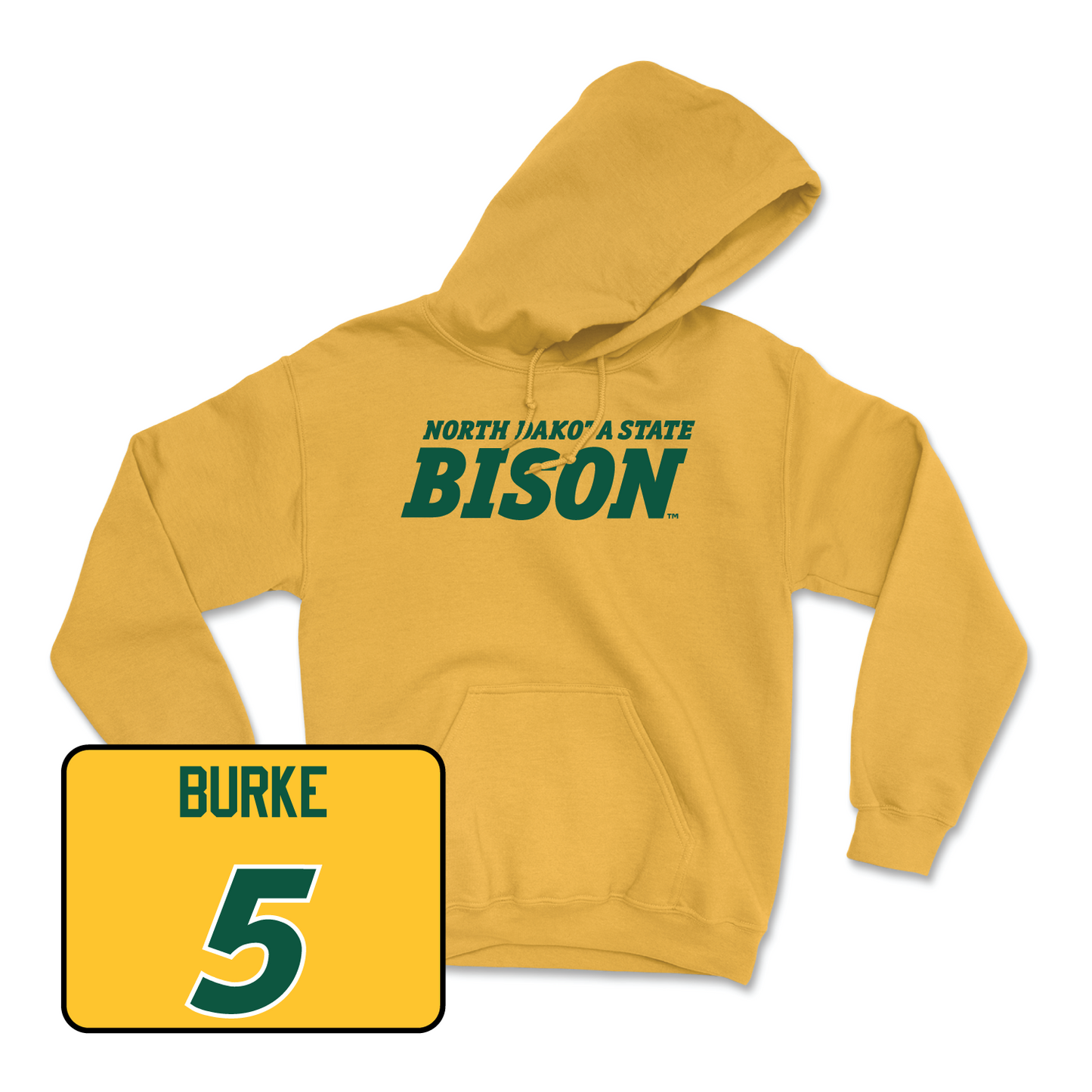 Gold Men's Basketball Bison Hoodie Youth Small / Jeremiah Burke | #5