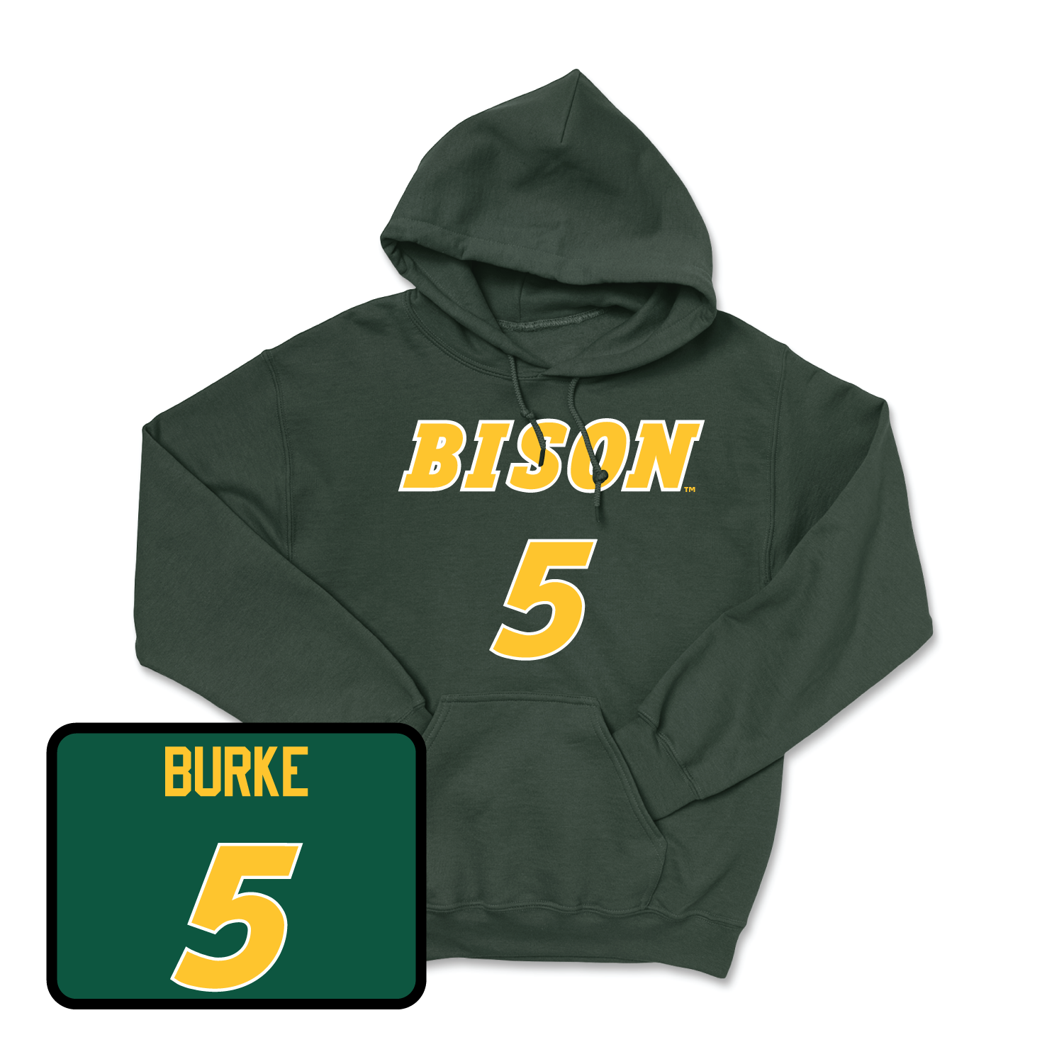 Green Men's Basketball Player Hoodie Youth Large / Jeremiah Burke | #5
