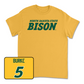 Gold Men's Basketball Bison Tee Youth Small / Jeremiah Burke | #5