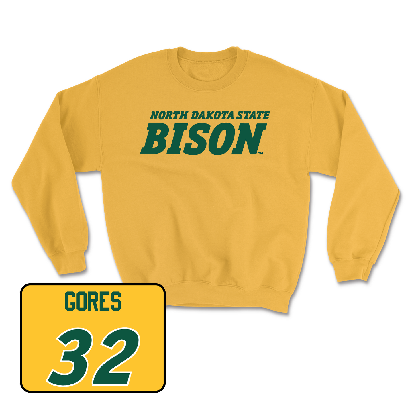 Gold Football Bison Crew 2 Youth Small / John Gores | #32