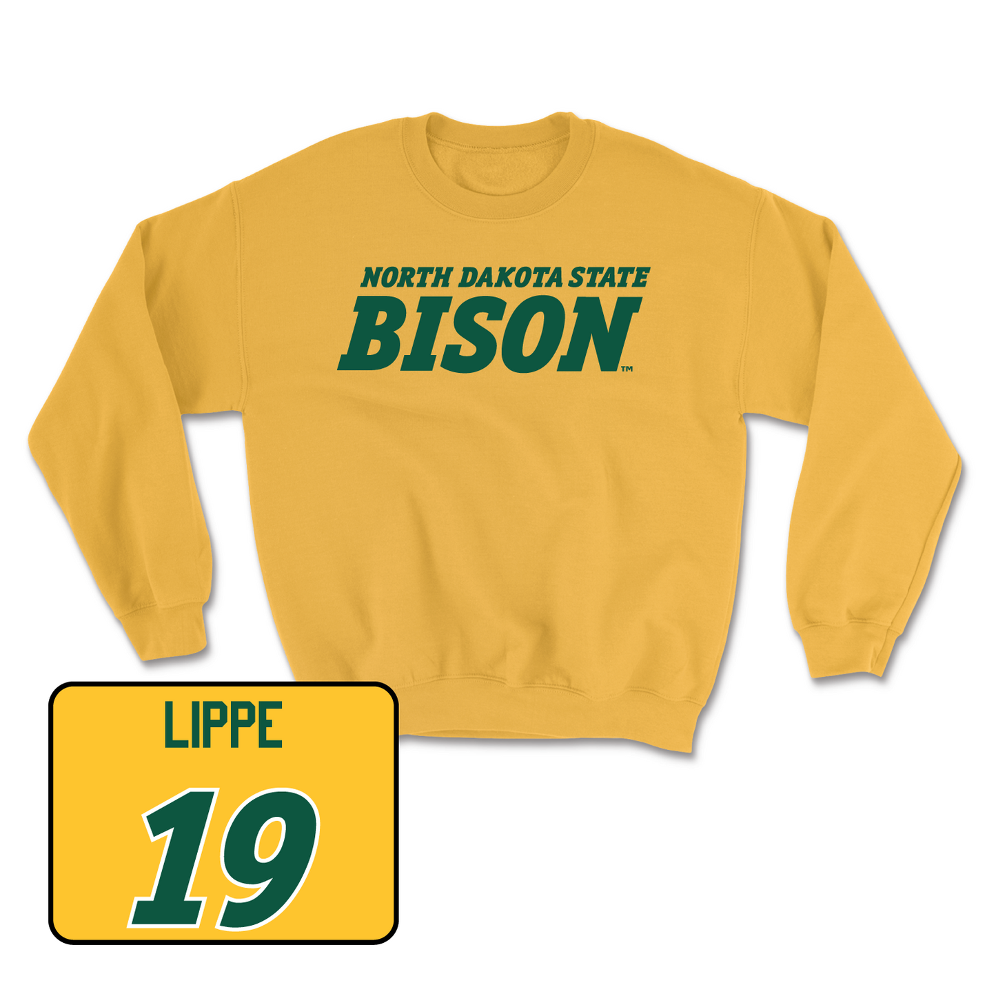 Gold Football Bison Crew Large / Jake Lippe | #19