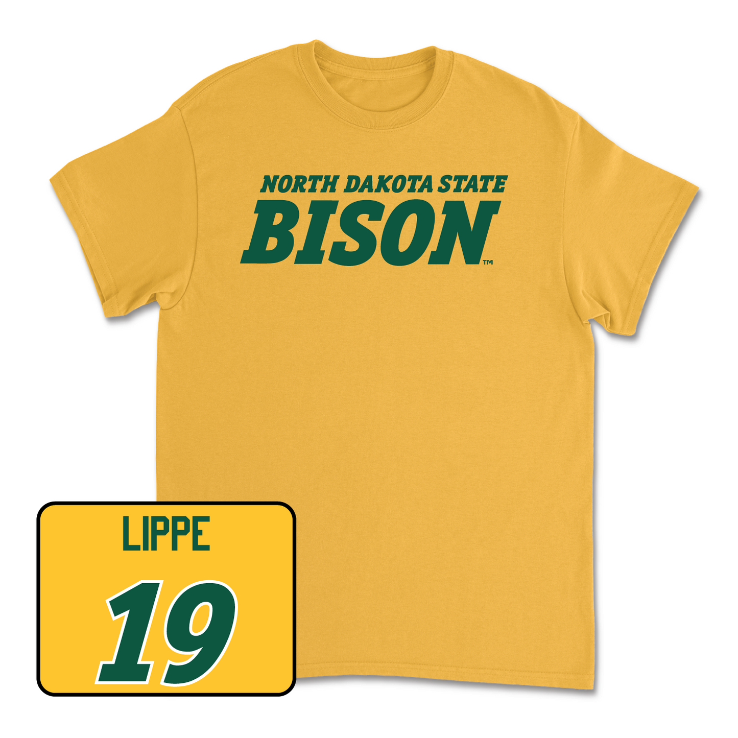 Gold Football Bison Tee Small / Jake Lippe | #19