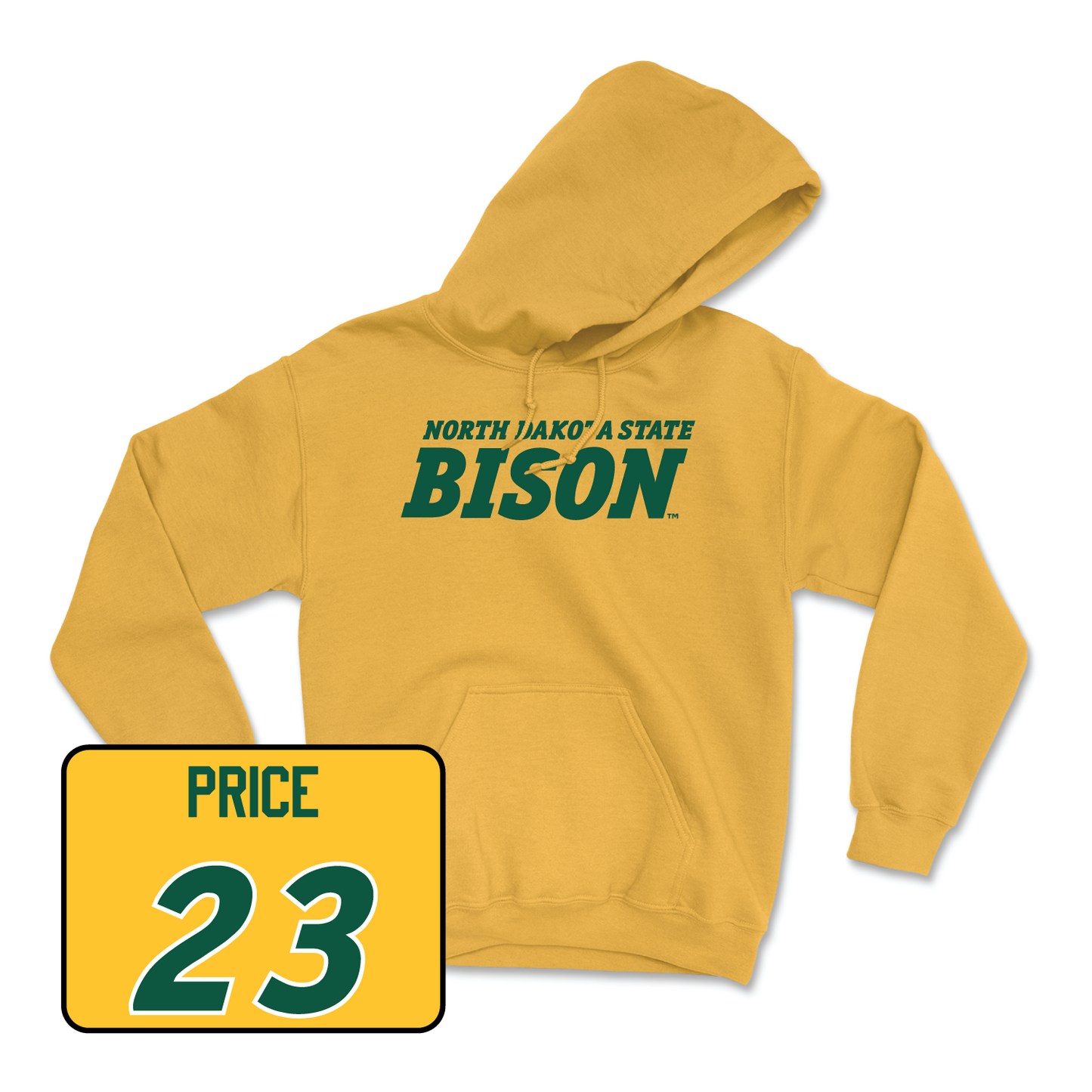 Gold Football Bison Hoodie 2 Youth Large / Jayden Price | #23