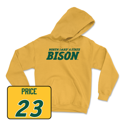 Gold Football Bison Hoodie 2 Youth Small / Jayden Price | #23