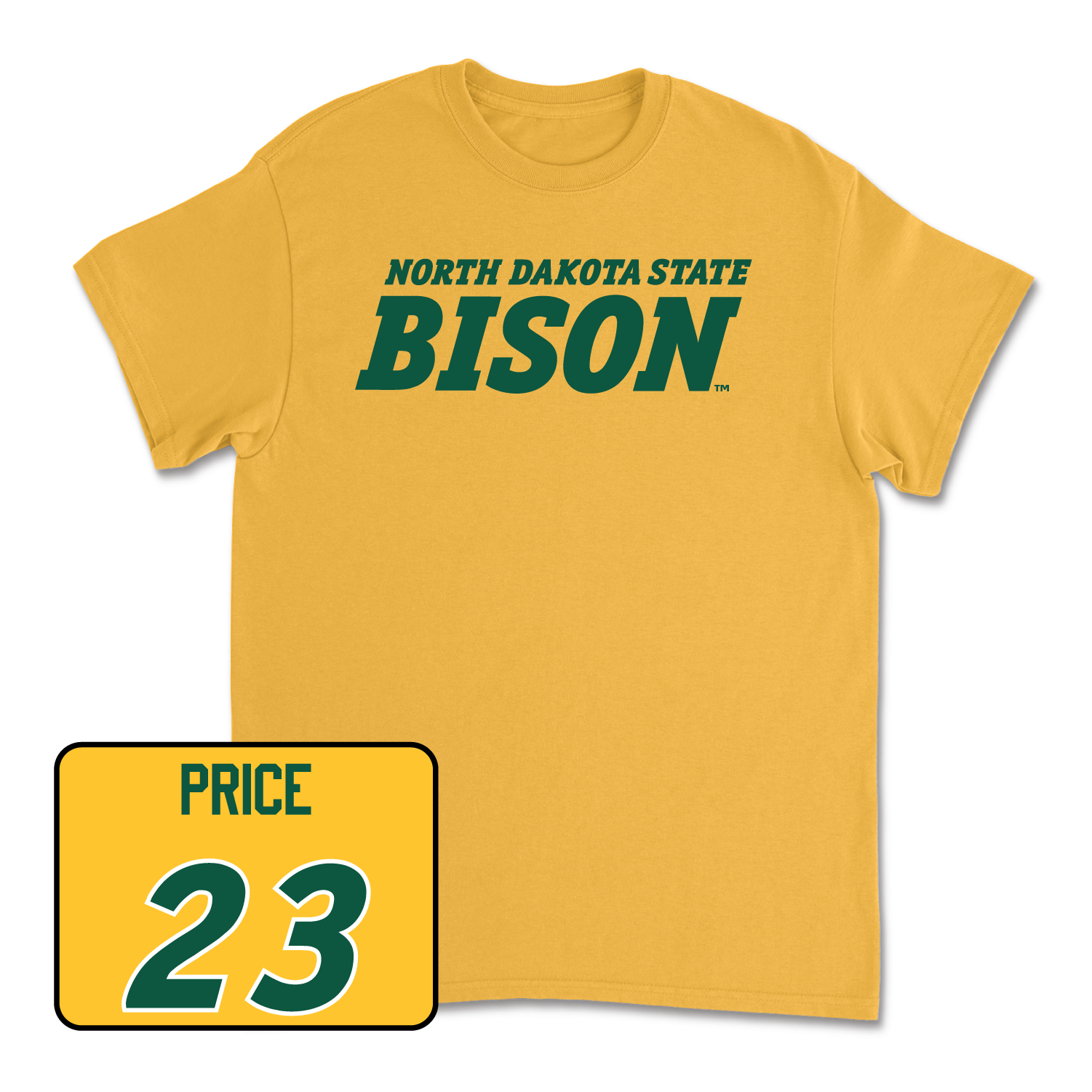 Gold Football Bison Tee 2 Youth Large / Jayden Price | #23