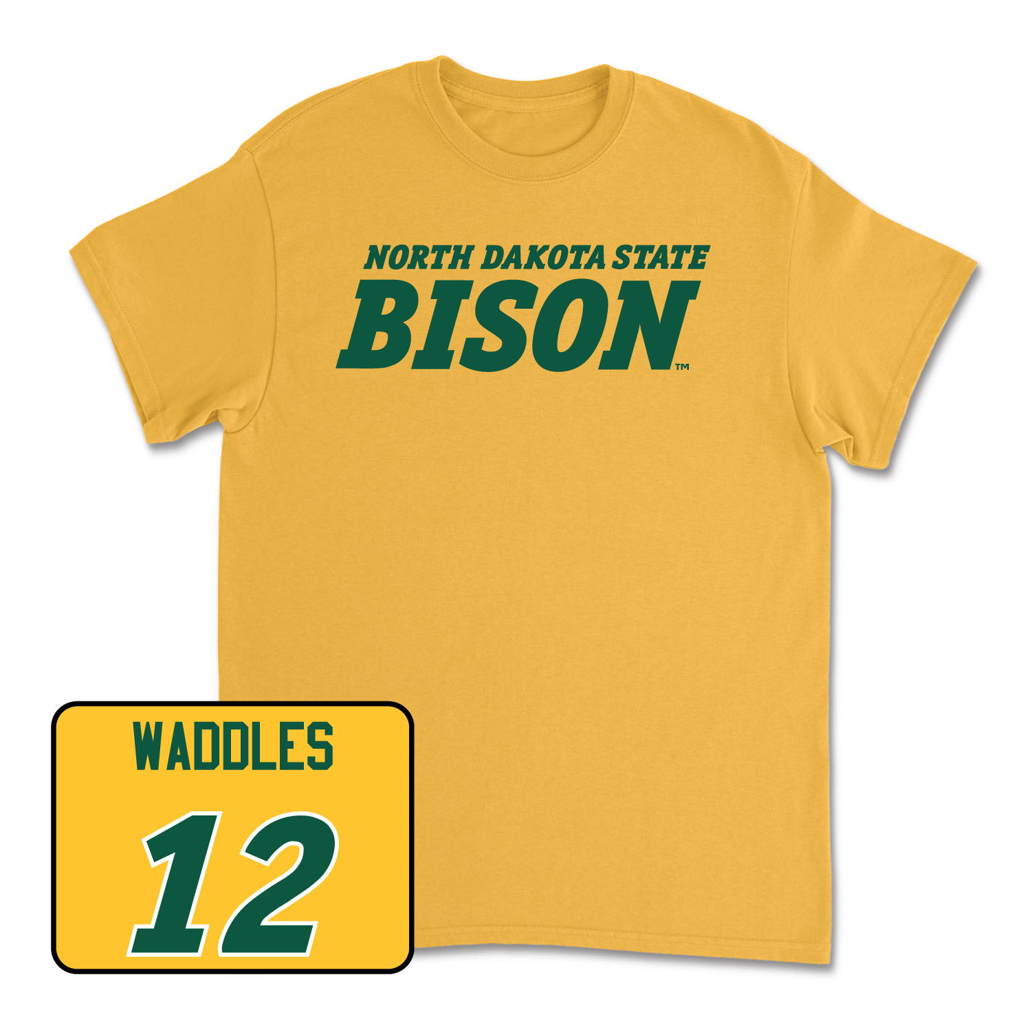Gold Men's Basketball Bison Tee Small / Lance Waddles | #12