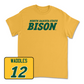 Gold Men's Basketball Bison Tee Youth Small / Lance Waddles | #12