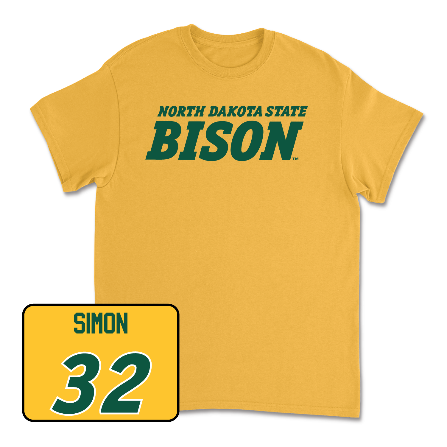 Gold Women's Basketball Bison Tee Youth Large / Miriley Simon | #32