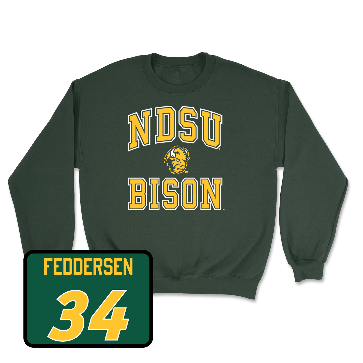Green Men's Basketball College Crew Medium / Noah Feddersen | #34