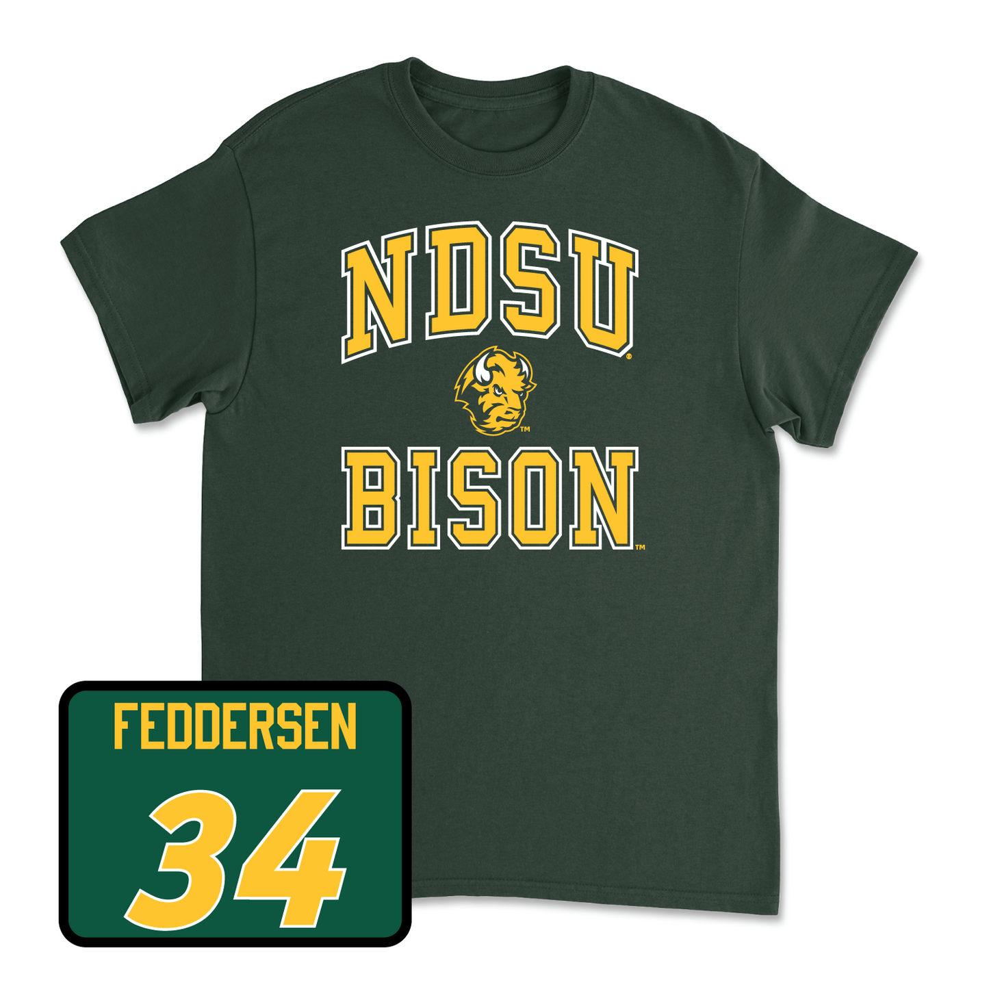 Green Men's Basketball College Tee Large / Noah Feddersen | #34
