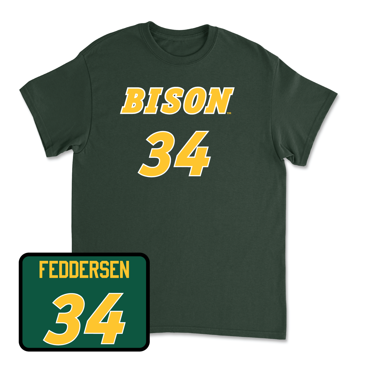 Green Men's Basketball Player Tee Medium / Noah Feddersen | #34