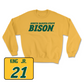 Gold Football Bison Crew 2 Youth Small / Reginald King Jr. | #21
