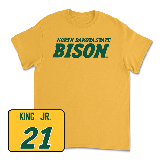 Gold Football Bison Tee 2 Youth Small / Reginald King Jr. | #21