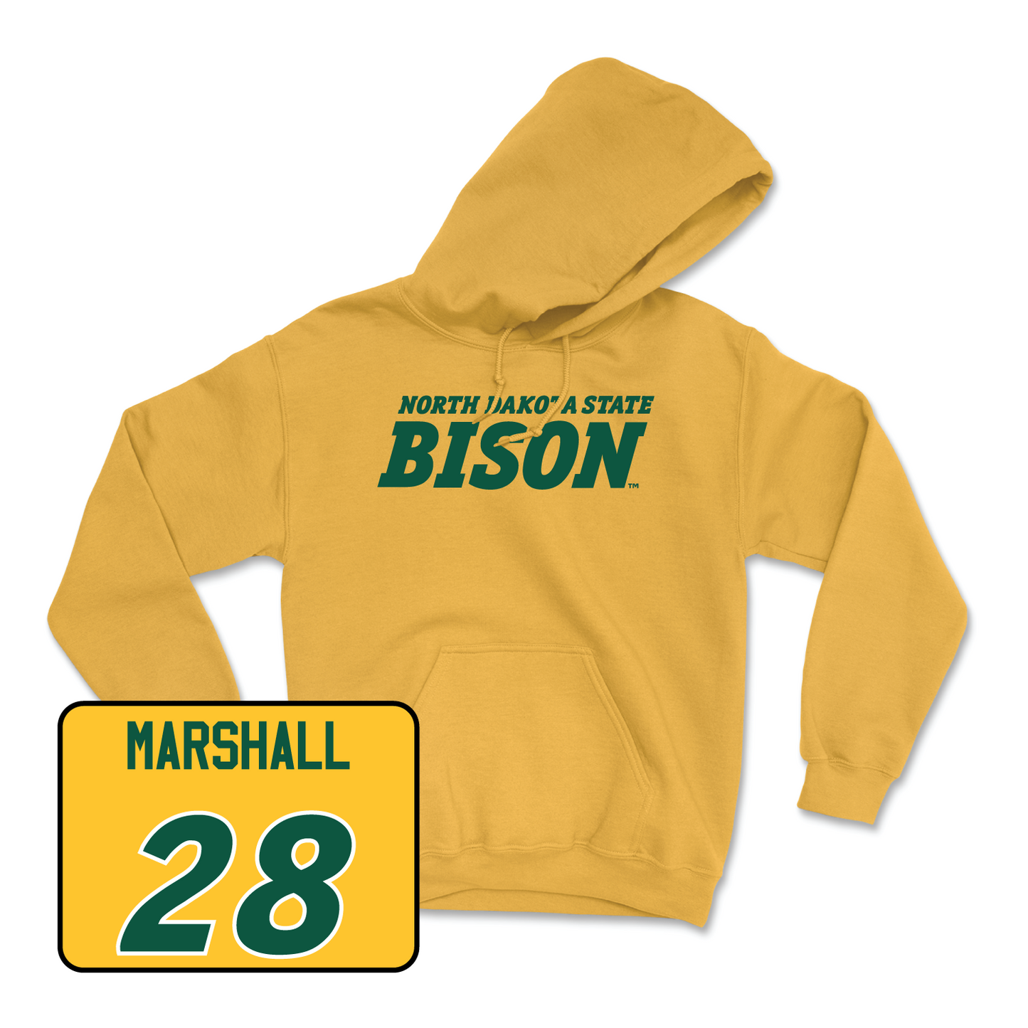 Gold Football Bison Hoodie 2 Youth Large / TK Marshall | #28