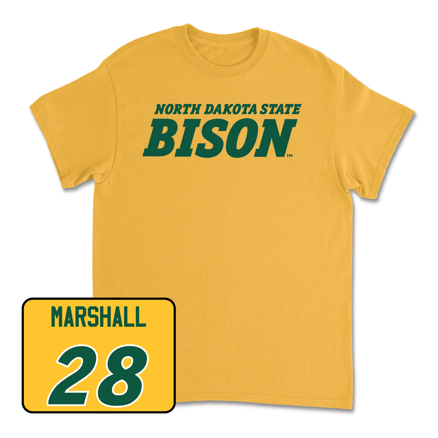 Gold Football Bison Tee 2 Youth Large / TK Marshall | #28