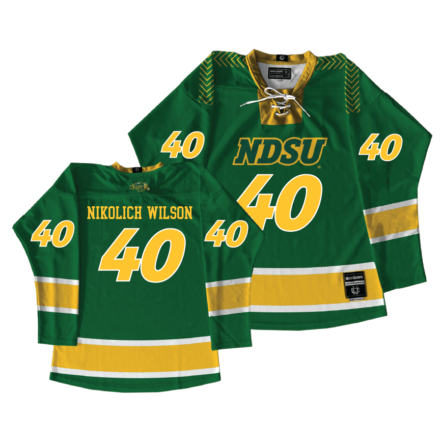 Exclusive: NDSU Men's Basketball Green Hockey Jersey - Mark Nikolich-Wilson | #40