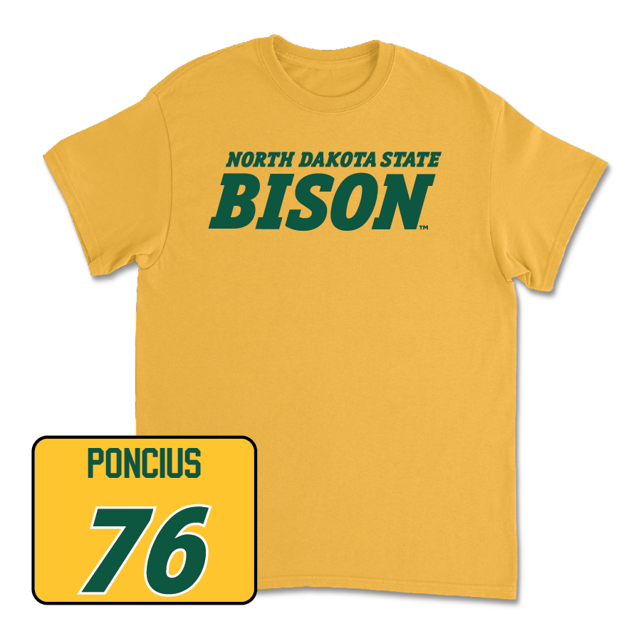 Gold Football Bison Tee - Hunter Poncius