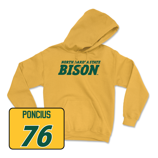 Gold Football Bison Hoodie - Hunter Poncius