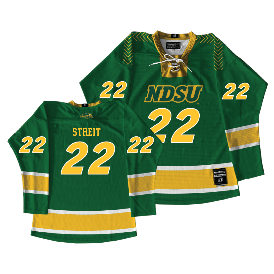 Exclusive: NDSU Men's Basketball Green Hockey Jersey - Joshua Streit | #22