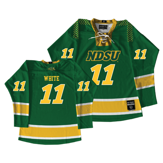 Exclusive: NDSU Men's Basketball Green Hockey Jersey - Jacari White | #11
